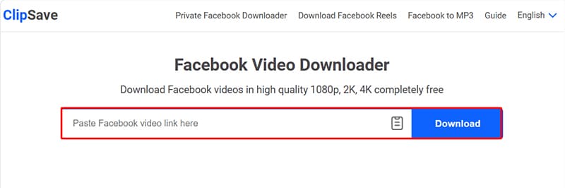 Paste the Facebook URL into Clipsave